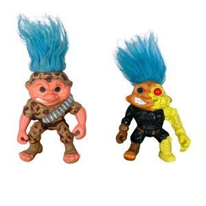 Vintage Battle Troll Dolls General Trollminator 1992 Blue Hair Hasbro No Box